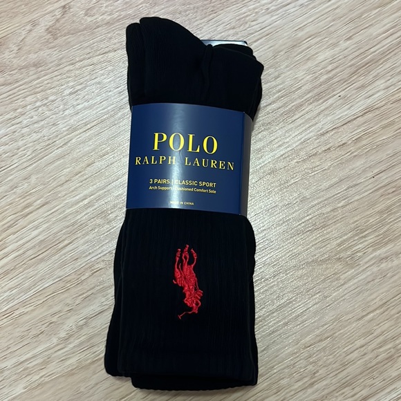 POLO RALPH LAUREN Men's Socks,  Classic Sport Crew 3 Pack - Picture 7 of 9